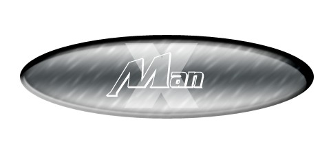 Oval shape xman logo design