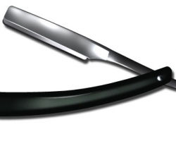 Photoshop design razor business logo icon in photoshop.