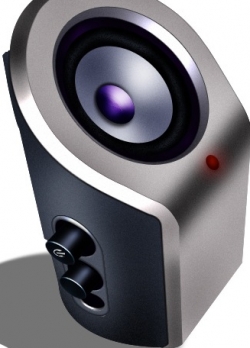 Photoshop graphics art speaker logo in Photoshop
