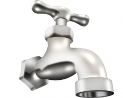 Faucet plumbers logo stock photo in photoshop.