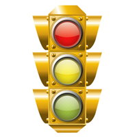 Create a Detailed Vector Traffic Light with Simple Shapes, Gradients, and Glows